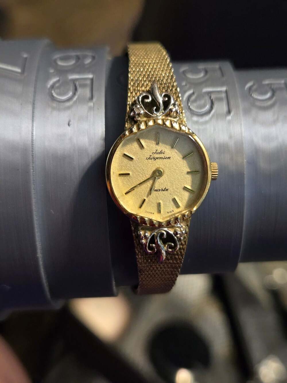 Vintage Jules Jurgensen Gold Plated Ladies Quartz Dress Watch WORKS